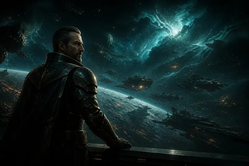 Vesmírný admirál a flotila v galaxii OGame