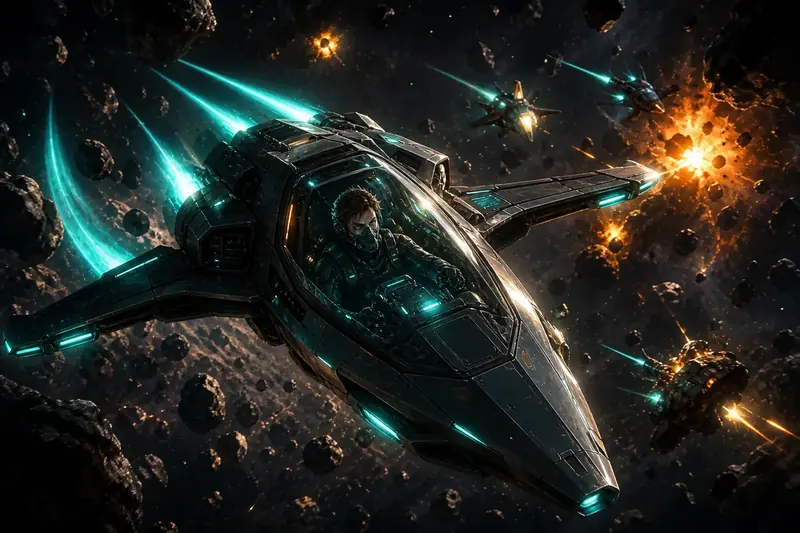 Pilot vesmírné lodi ve hře Starblast.io